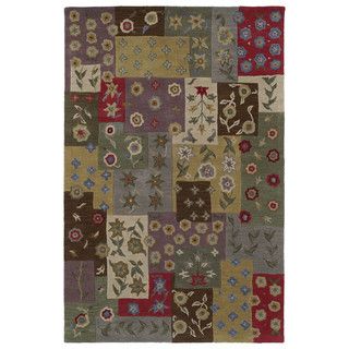 Lawrence Multi Patchwork Hand tufted Wool Rug (80 X 110)