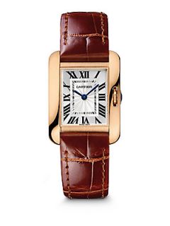 Cartier Tank Anglaise 18K Pink Gold Alligator Strap Watch/Small   No Color