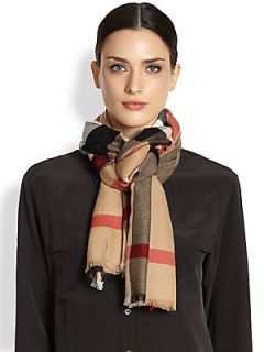 Burberry Cashmere Check Scarf   Trench 