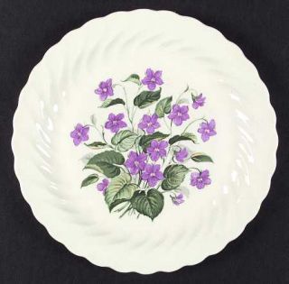 Royal (USA) Royal Violet Dinner Plate, Fine China Dinnerware   Violets, Swirl Ed