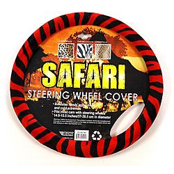 Oxgord Safari Red And Black Zebra Steering Wheel Cover (Red, blackPattern Zebra printDimensions 14.5 15.5 inches in diameterCan be cleaned using any Rubber shampoo/ cleaner and makes for a quick and easy job Rubber, exterior carpetingColor Red, blackPa