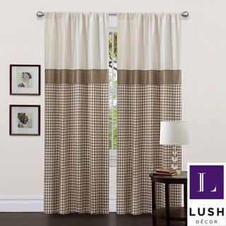 Lush Decor Taupe 84 inch Waldorf Curtain Panel
