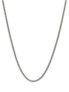David Yurman Petite Box Chain Necklace   Silver