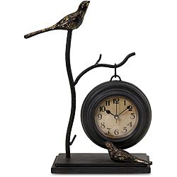 Iron Argento Feathered Friends Hanging Table Clock