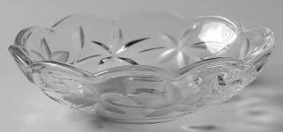 Mikasa Garden Terrace 5 Round Bowl   Clear, Flowers, Scalloped Edge, Giftware