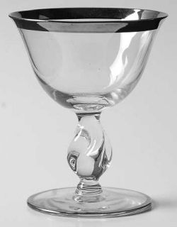 Imperial Glass Ohio Twist Clear Platinum Liquor Cocktail   Stem #110, Wide Plati