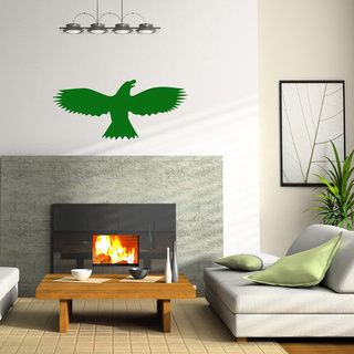 Eagle Wings Mural Bird Wall Vinyl Decal (Glossy greenEasy to apply, instructions includedDimensions 25 inches wide x 35 inches long )