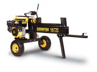 Champion 15 ton Horizontal/ Vertical Hydraulic Log Splitter With Log Catcher (unassembled) (Yellow/blackElectric/Gas GasHorizontal operation10 second no load cycle timeSkewed wedge to hold logs in placeHitch pin for ATV or Lawn TractorFits in the bed of 