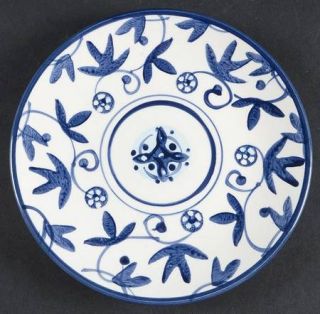 Hd Designs Annalise Appetizer Plate, Fine China Dinnerware   Blue Floral & Scrol