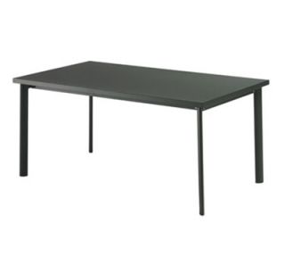 EmuAmericas 64 in Rectangular Table w/ Solid Steel Top, Tubular Legs, Aluminum