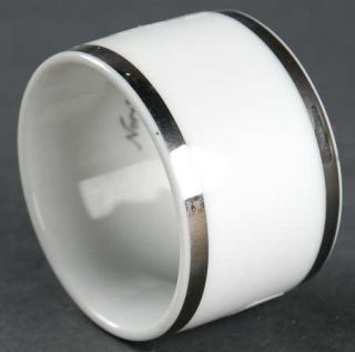 Noritake Brigette Napkin Ring, Fine China Dinnerware   Platinum Trim And Verge,