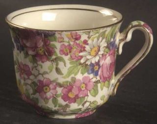 Royal Winton Summertime (Pre 1960,Cream Bck,Gold Tr) Ascot Flat Demitasse Cup On