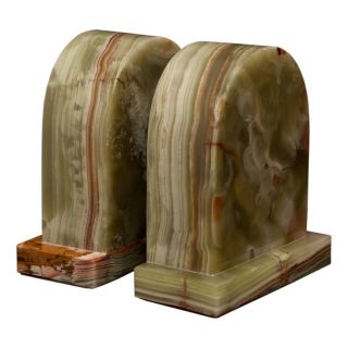Designs By Marble Crafters Inc Metis Bookends   Whirl Green Onyx   BE30 WG