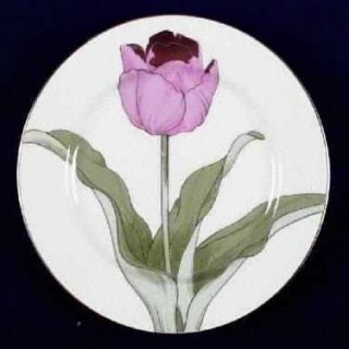 Fitz & Floyd Tulipe DOr Salad Plate, Fine China Dinnerware   Multicolor Tulips,