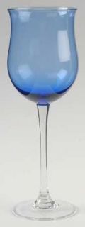 Lenox Gems Blue Tulip Wine   Sapphire Blue Bowl, Clear Stem
