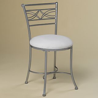 Hillsdale Dutton Vanity Stool, Chrome Look Finish