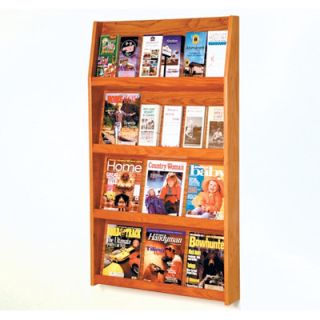 Wooden Mallet Twelve Magazine and Twenty Four Brochure Wall Display with Opti
