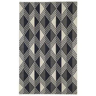 Flatweave Tribeca Black Diamonds Wool Rug (8 X 10)