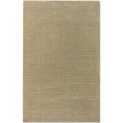 Hand crafted Solid Pale Gold Casual Ridges Wool Rug (76 X 96)