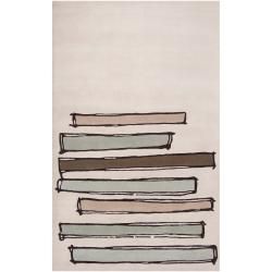 Noah Packard Hand tufted Green/beige Contemporary Monroe New Zealand Wool Abstract Rug (5 X 8)