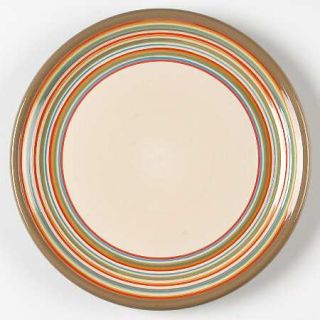 Dansk Pajaro Salad Plate, Fine China Dinnerware   Embossed Colored Rings,Cream C