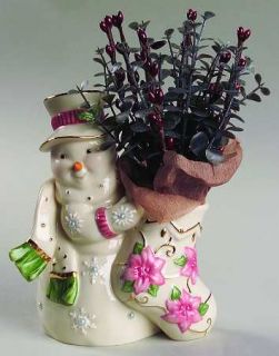 Lenox China Petals & Pearls 6 Inch Snowman Bud Vase, Fine China Dinnerware   Flo