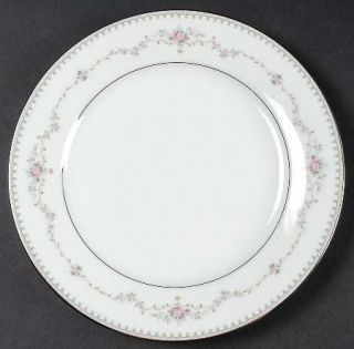 Noritake Fairmont (Platinum Trim) Salad Plate, Fine China Dinnerware   Green Dot