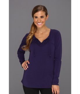 ExOfficio Go To Ruffle Long Sleeve Shirt Womens Long Sleeve Pullover (Purple)