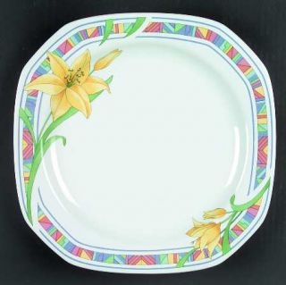 Corning Santa Fe Lily Dinner Plate, Fine China Dinnerware   Yellow Lilies,Multic