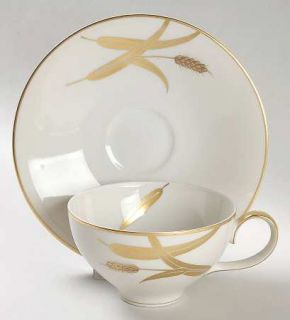 Meito Midas (Cream Background,Occupied Japan) Flat Cup & Saucer Set, Fine China