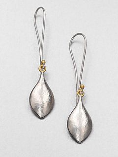 GURHAN Sterling Silver and 24K Yellow Gold Drop Earrings   Silver Gold