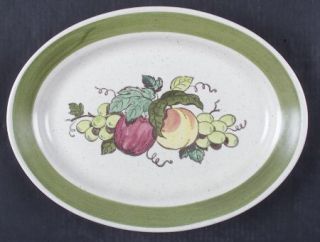 Metlox   Poppytrail   Vernon Provincial Fruit Green 13 Oval Serving Platter, Fi