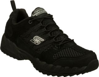 Mens Skechers Relaxed Fit Outland   Black/Gray Trail Shoes