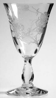 Cambridge Magnolia Clear Wine Glass   Stem #3790, Clear,  Etched