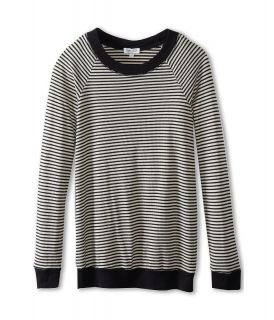 Splendid Littles Girls Mini Black Stripe Thermal Top Girls Sweatshirt (Multi)