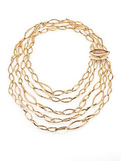Alexis Bittar Rutilated Quartz Infinity Link Multi Chain Necklace   Gold