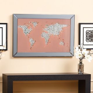 Abbyson Living World Map Wall Mirror