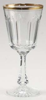 Oscar de la Renta Dresden Wine Glass   Clear, Cut          Gold Virge Line