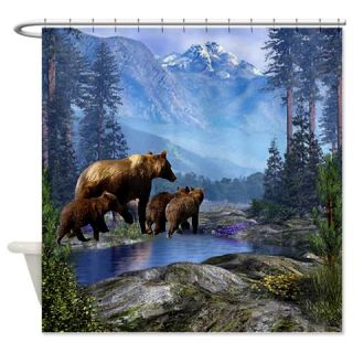  Mountain Grizzly Bears Shower Curtain  Use code FREECART at Checkout