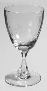 Fine Arts Romance Of The Stars Wine Glass   Stem #17638, Cut Star Design On Bowl