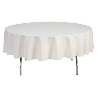 Ivory Round Polyester Tablecloth