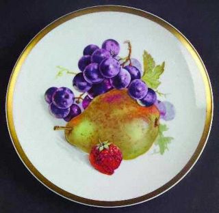 Jaeger Orchard Salad Plate, Fine China Dinnerware   Fruits& Nuts,Purple,Green,Ye