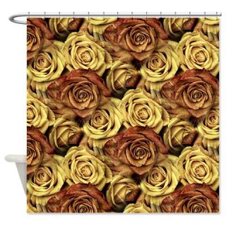  Golden Roses Floral Shower Curtain  Use code FREECART at Checkout