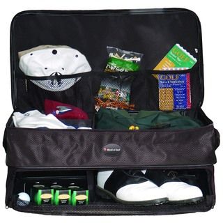 Double Layer Golf Supply Trunk Organizer (BlackDimensions 3 inches high x 20 inches wide x 14.6 inches deepWeight 3.6 pounds )