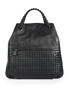 Bottega Veneta Medium Braided Handle Bag   Black