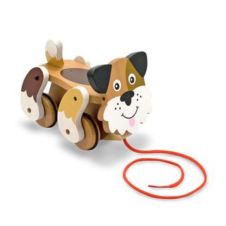 Melissa and Doug Playful Puppy Pull Toy (Brown, tan, white, pinkDimensions 8.65 inches high x 6.50 inches wide x 5.90 inches deepWeight 1.70 pounds )