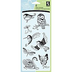 Inkadinkado Patterned Birds And Bugs Clear Stamps