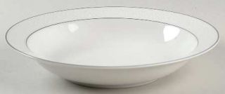 Majestic (Japan) Plymouth Rim Soup Bowl, Fine China Dinnerware   White Floral On