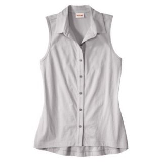 Mossimo Supply Co. Juniors Sleeveless Button Down Top   Millstone Gray M(7 9)