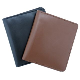 Leatherbay Mens Leather Black Bi fold Wallet